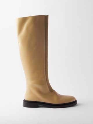 Jil Sander + Flat Leather Knee Boots