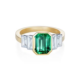 Minka Jewels + Engagement Ring: Emerald and Diamond Engagement Ring