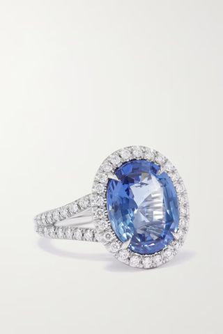 Fred Leighton + Collection Platinum, Sapphire and Diamond Ring
