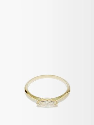 Lizzie Mandler + Knife Edge Diamond & 18kt Gold Ring