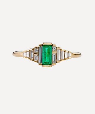 Artemer + 18ct Gold Emerald Engagement Ring
