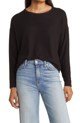 Lucky Brand + Dropped Shoulders Cloud Jersey Top