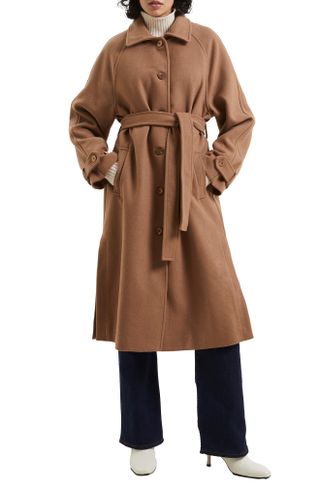French Connection + Fawn Felt Belted Coat