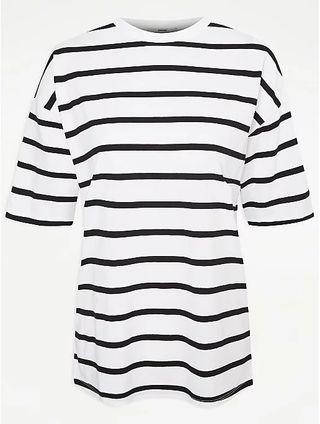 George + White Striped Over Sized T-Shirt