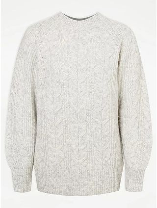 George + Grey Longline Cable Knit Jumper
