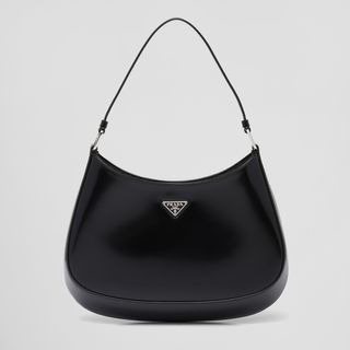 Prada + Cleo Brushed Leather Shoulder Bag