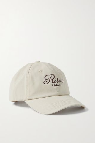 Frame + + Ritz Paris Embroidered Cotton-Canvas Baseball Cap