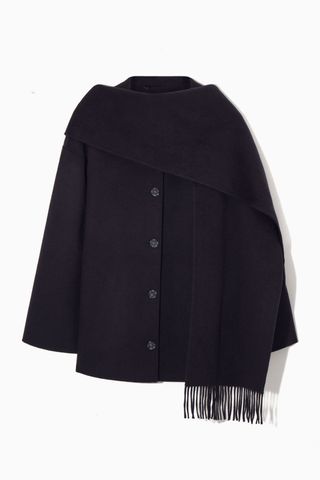 COS + Oversized Wool-Blend Scarf Jacket