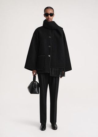 Toteme + Embroidered Scarf Jacket Black