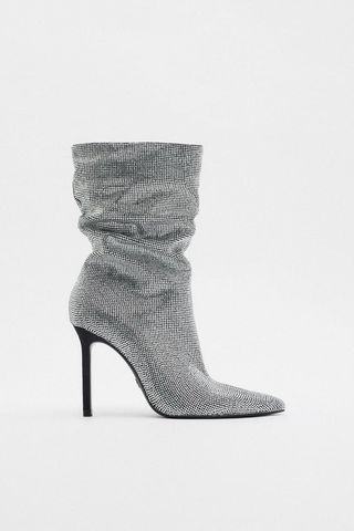 Zara + Sparkly High Heel Ankle Boots