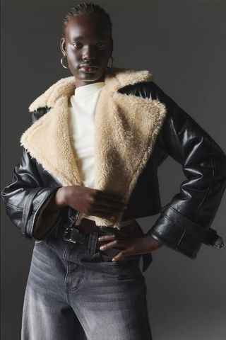 Lioness + Off Duty Faux Leather & Faux Fur Jacket