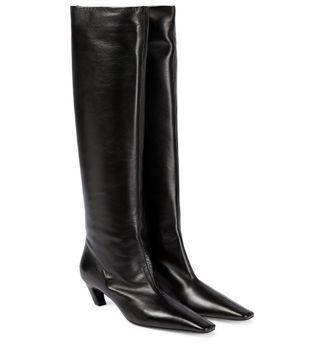 Khaite + Davis Leather Knee-High Boots
