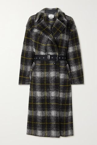 Isabel Marant Étoile + Double-Breasted Checked Wool-Blend Coat