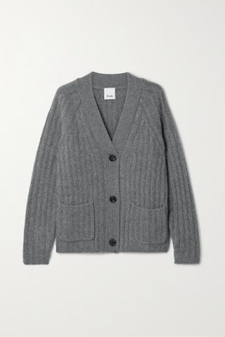 Allude + Ribbed Cashmere Cardigan