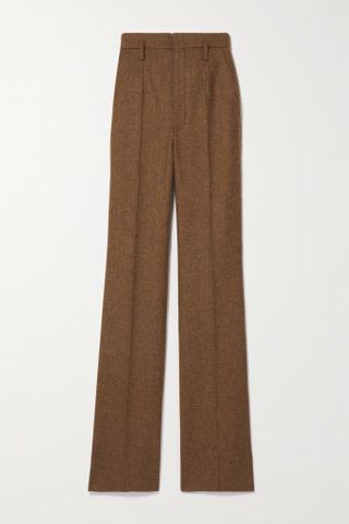 Saint Laurent + Pleated Wool Flared Pants