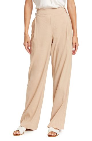 Vince + Linen Wide Leg Pull-On Trousers