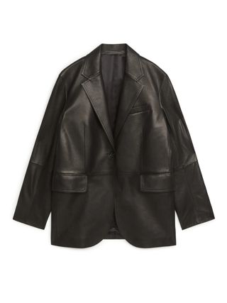 Arket + Oversized Leather Blazer