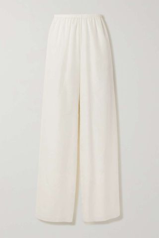 The Row + Andres Cotton and Silk-Blend Poplin Wide-Leg Pants