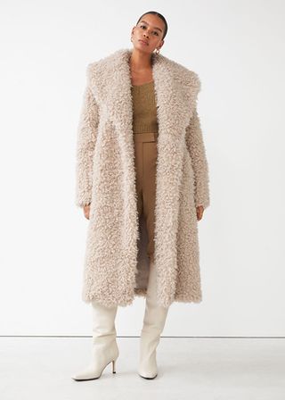 & Other Stories + Wide Collar Sherpa Coat