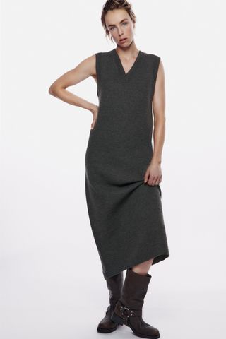 Zara + 100% Wool Sleeveless Dress