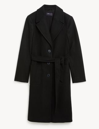 M&S Collection + Belted Single Breasted Tailored Coat
