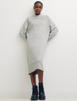 Nobody's Child + Cotton Blend Crew Neck Relaxed Jumper Dress