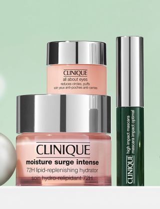 Clinique + Glow and Go Bold: Skincare and Eye Makeup Gift Set
