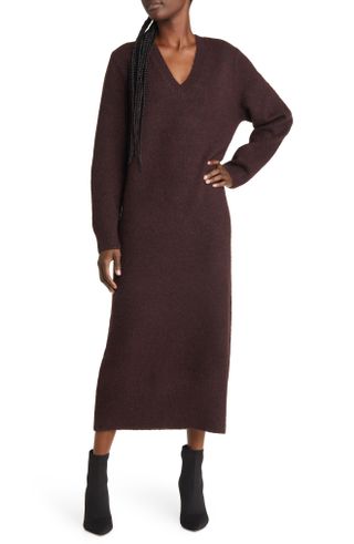 Topshop + Long Sleeve Sweater Dress