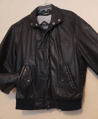 Vintage Velouria + Members Only Black Leather Aviator Jacket