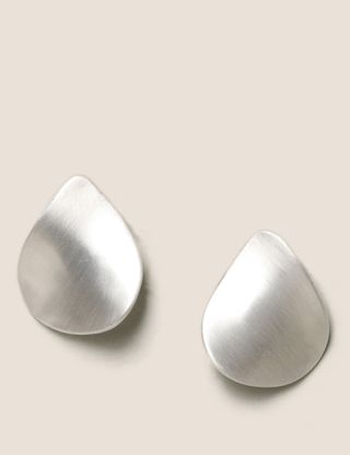 M&S Collection + Silver Tone Brushed Stud Earrings