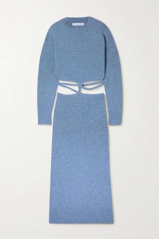 Christopher Esber + Tie-Detailed Cutout Wool and Cashmere-Blend Midi Dress