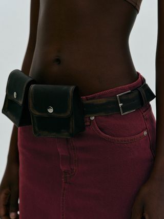 Source Unknown + Faded Leather Pocket Belt