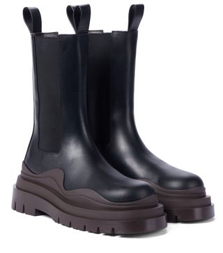 Bottega Veneta + Tire Leather Ankle Boots