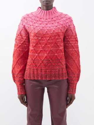 Staud + Evelyn Gradient Cable-Knit Sweater