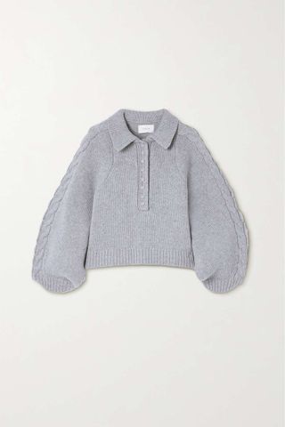 Joslin + Frankie Cable-Knit Wool and Cotton-Blend Sweater