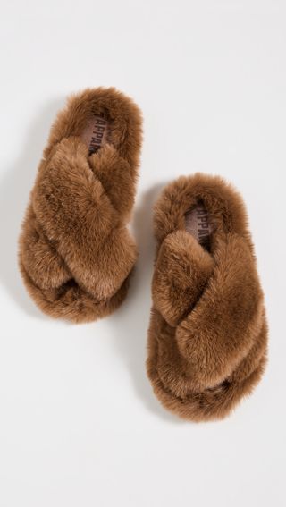 Apparis + Biba Crossover Faux Fur Slippers