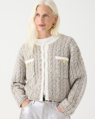 J.Crew + Cable-Knit Sweater Lady Jacket