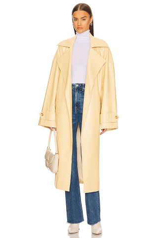 Helsa + Faux Leather Trench Coat