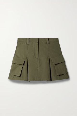 The Frankie Shop + Audrey Pleated Cotton-Twill Mini Skirt