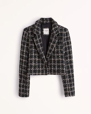 Abercrombie and Fitch + Cropped Tweed Blazer