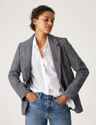 M&S Collection + Tweed Relaxed Textured Blazer