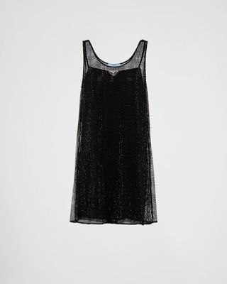 Prada + Rhinestone Embroidered Mini Dress