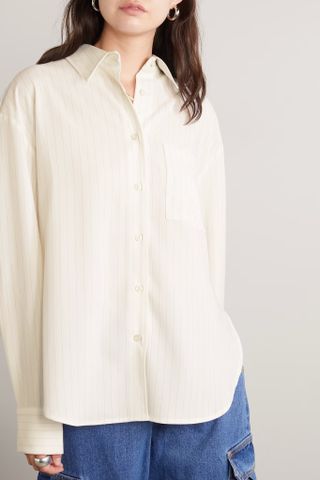 The Frankie Shop + Lui Oversized Pinstriped Crepe Shirt