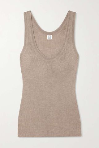 Totême + Ribbed Silk and Cashmere-Blend Tank