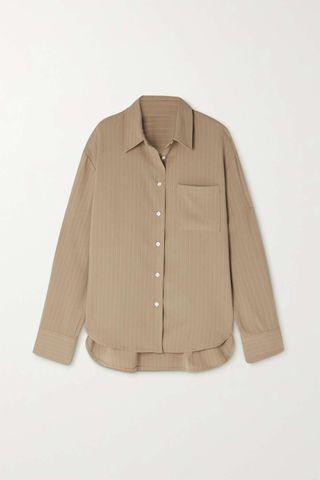 The Frankie Shop + Lui Pinstriped Crepe Shirt