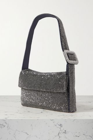 Benedetta Bruzziches + Vitty La Mignon Crystal-Embellished Satin Shoulder Bag
