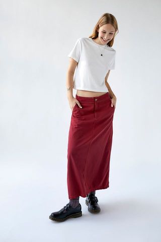 Urban Renewal + Remade Overdyed Denim Maxi Skirt