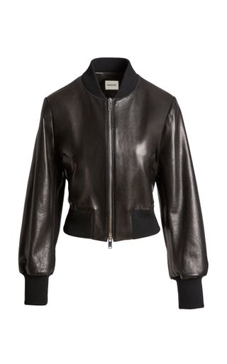 Khaite + Leider Leather Bomber Jacket