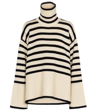 Tôteme + Striped Wool and Cotton Sweater
