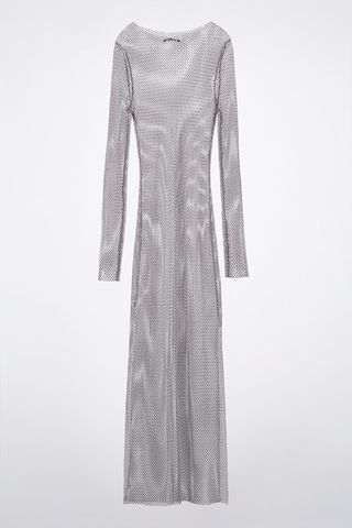 Zara + Rhinestone Mesh Dress